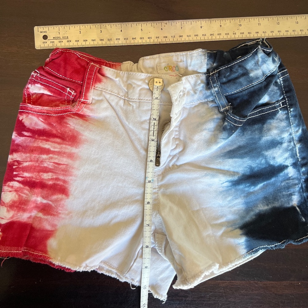 Circo red,white & blue denim short girls L /12-14